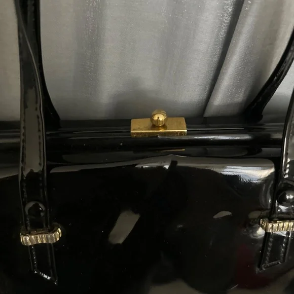 black shinny vinyl like bag - Picture 3 of 5